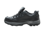 Black Bata Bickz Safety Shoes (Size 9) with composite toe, slip-resistant sole, and heat resistance up to 300°C for maximum protection.