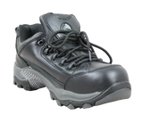 Bata Bickz Black safety shoes in size 11 feature a composite toe, slip-resistant sole, and heat resistance up to 300°C.