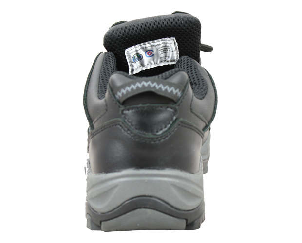 Men's Bata Bickz Black safety shoes (Size 11) with composite toe, slip-resistant sole, and heat resistance up to 300°C.