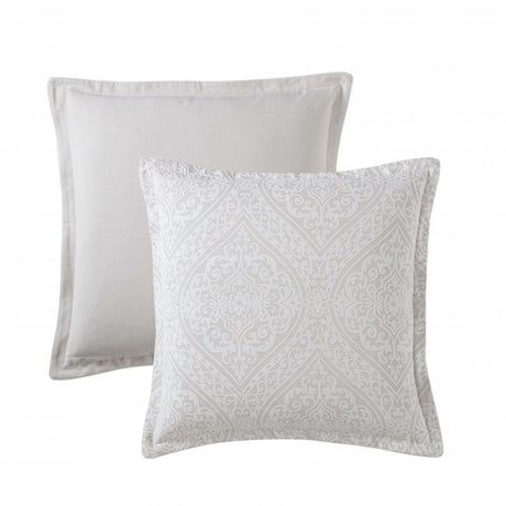 Elegant European pillowcase in stone with jacquard patterns, blending luxury and comfort for sophisticated home decor.