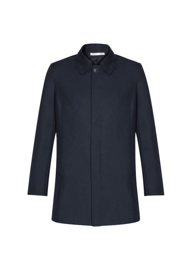 Men's Lined Car Coat in Midnight, 5XL, features wool blend fabric, concealed button front, and two side pockets for a stylish look.