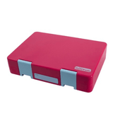 Avanti Yum Yum Bento Box in Lipstick Pink, featuring secure double latch and multiple compartments for organized meals.
