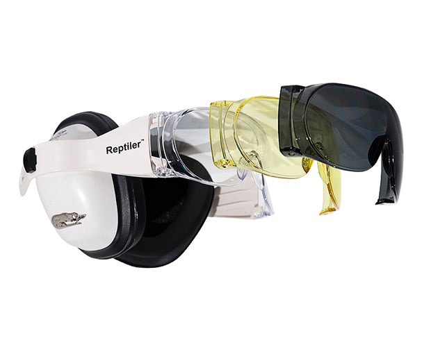 Smoke replacement lenses for eyemuffs, offering 99.9% UV protection and medium impact rating for outdoor safety.