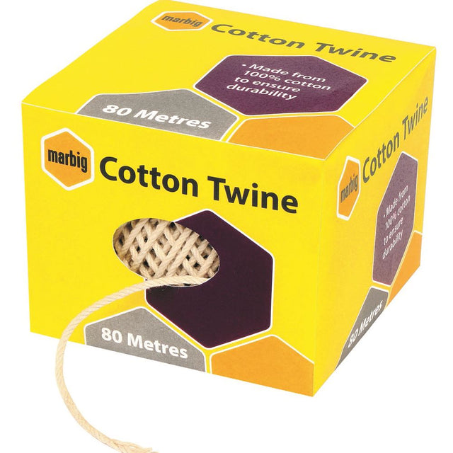 Natural cotton twine in 80m length for versatile packaging, crafting, and gardening needs. Eco-friendly and durable.