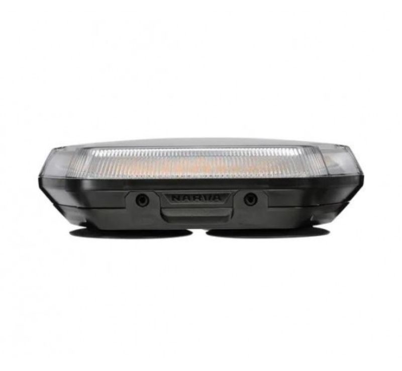 Amber LED light box with clear lens, magnetic mount, 54 high-powered LEDs, IP67/IP69K rating for durable visibility.