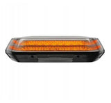 Amber LED light box with 168 high-powered LEDs, IP67/IP69K rated, ideal for safety in transport and construction.