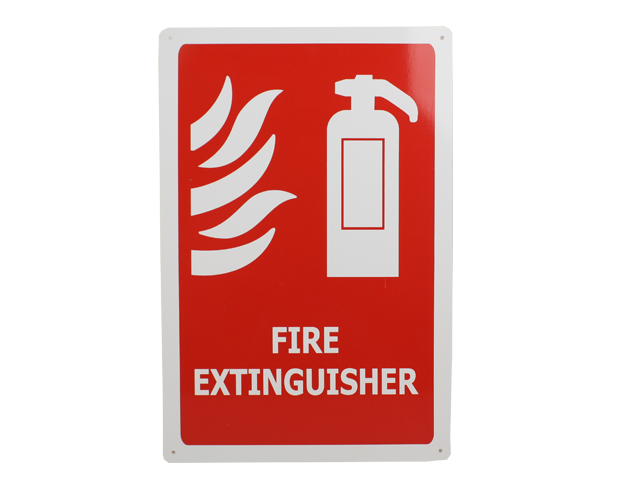 Fire Sign Fire Extinguisher in durable PVC, 240 x 340mm, clearly indicates fire extinguisher location for workplace safety.