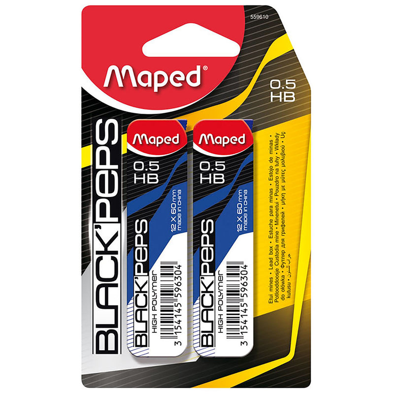 MAPED 559610 LEAD REFILLS HB 0.5MM PACK- (Pack of 12)