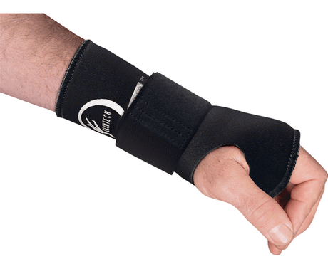 Beige Thermastrap Wrist Support (Small) with Fabron lining for warmth, adjustable fit, and moisture regulation for joint relief.