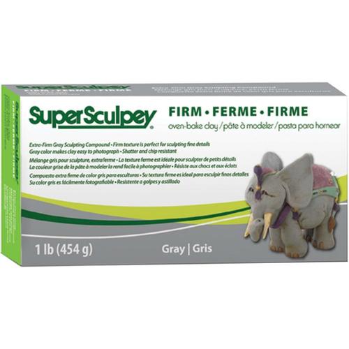 SUPER FIRM Clay - SCULPEY 454G SCULPT GREY SS1, ideal for detailed sculpting, bakes to a durable finish for versatile art projects.