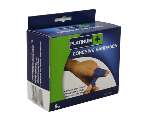 Amtech M103 cohesive bandage pack, 2.5cm, waterproof, self-sticking, ideal for sprains and injury support, includes 5 bandages.