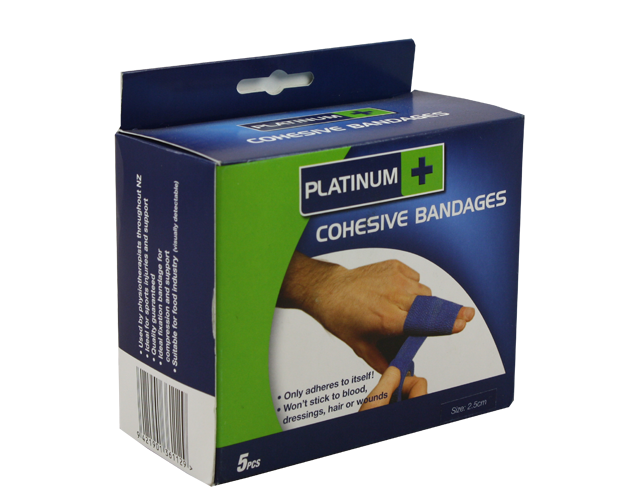 Amtech M103 cohesive bandage pack, 2.5cm, waterproof, self-sticking, ideal for sprains and injury support, includes 5 bandages.
