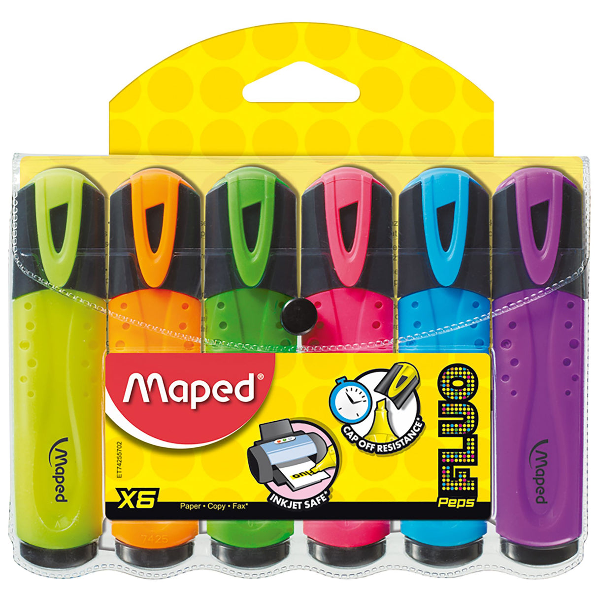 Maped 742557 Highlighter Wallet with six vibrant highlighters for color-coding notes and enhancing study sessions.