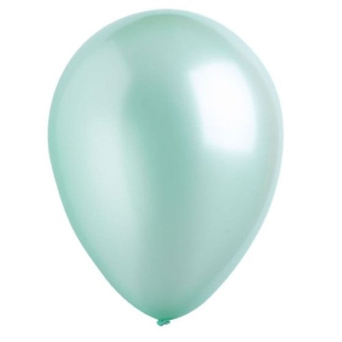 Metallic mint green latex balloons in a bulk pack of 200, perfect for elevating celebrations and decorations.