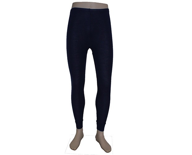 Navy thermal long johns for small sizes, made of 100% polypropylene, offering warmth, comfort, and flexibility for winter activities.
