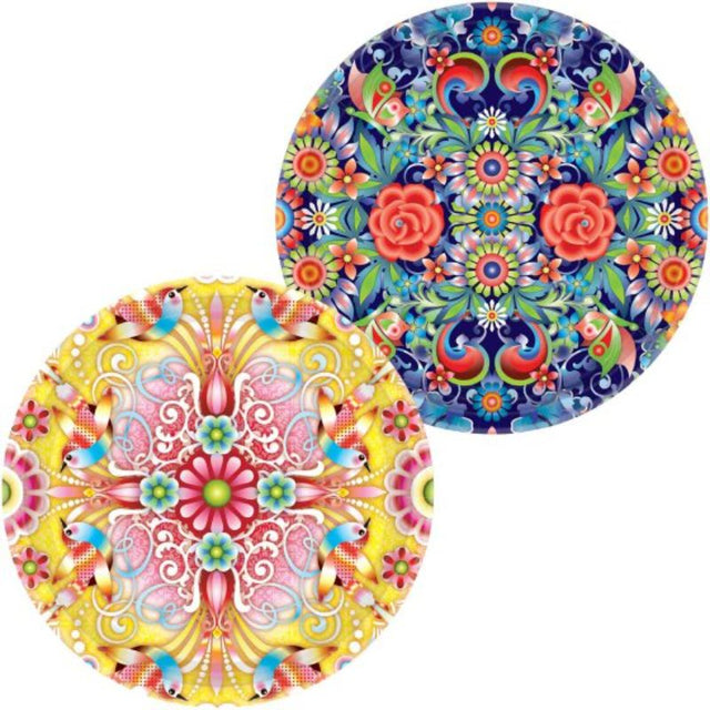 Catalina 7" round paper plates, pack of 8, durable, elegant, disposable, perfect for appetizers and desserts.