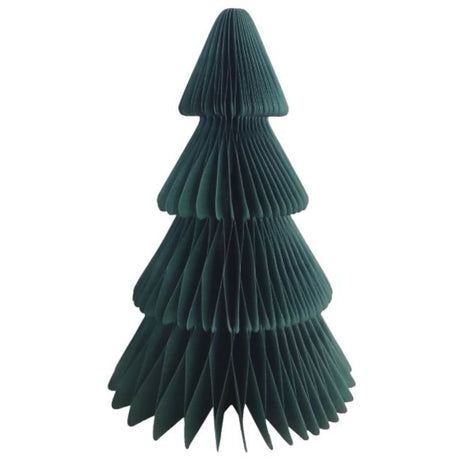 Vibrant 20cm green honeycomb tree decoration made of tissue paper for festive holiday decor and gatherings.