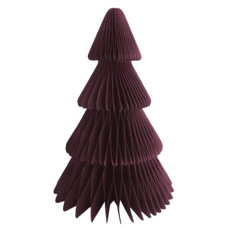 Vibrant red honeycomb tree decoration, 35cm, made of tissue paper, perfect for adding festive charm to your holiday decor.