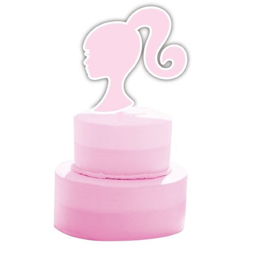 Barbie Acrylic Cake Topper featuring an iconic silhouette, perfect for birthday and baby shower celebrations, 12cm x 22cm.