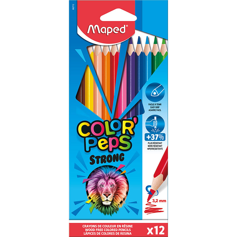MAPED 862712 STRONG COLOUR PENCILS PK 12 - Pack of 12