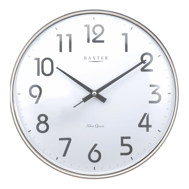 Contemporary 33cm silver wall clock with minimalist design, perfect for enhancing modern home décor.