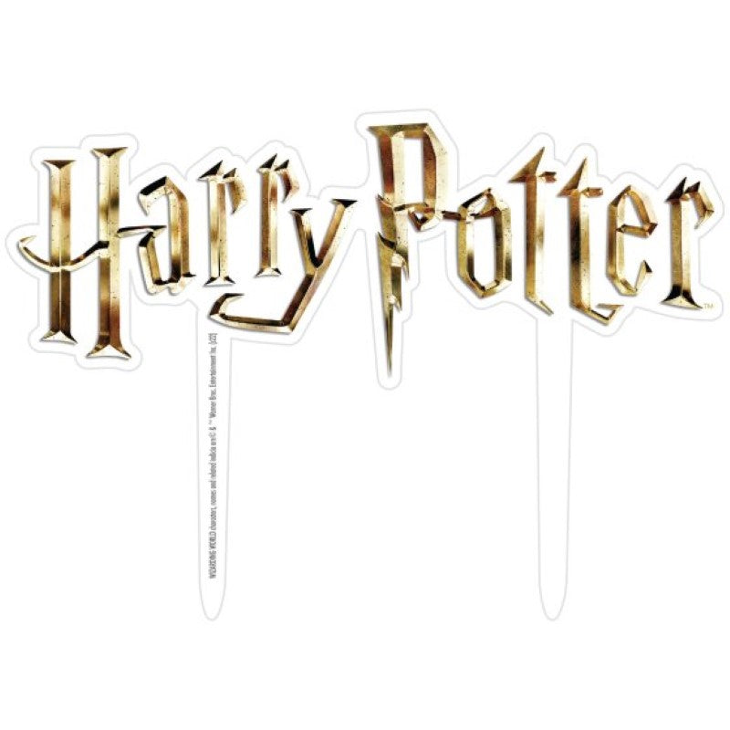 Harry Potter Acrylic Cake Topper, 17cm W x 11cm H, featuring intricate wizarding world designs for magical celebrations.