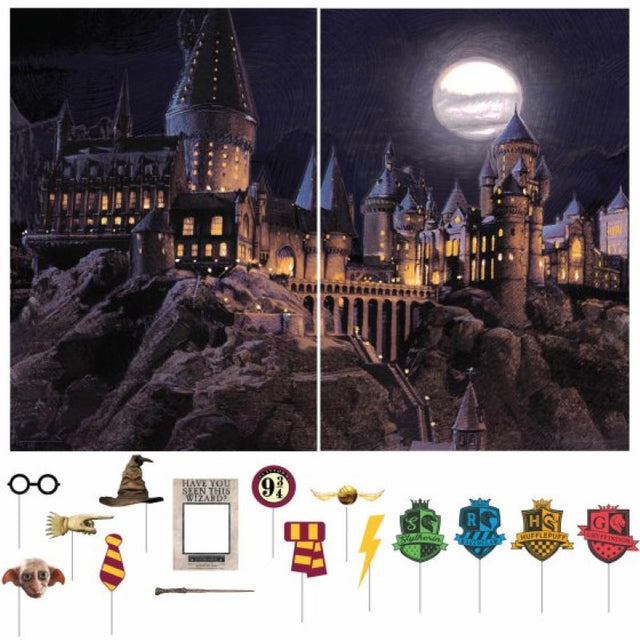 Harry Potter Castle Scene Setter with 17 props, perfect for creating a magical Hogwarts atmosphere at parties.