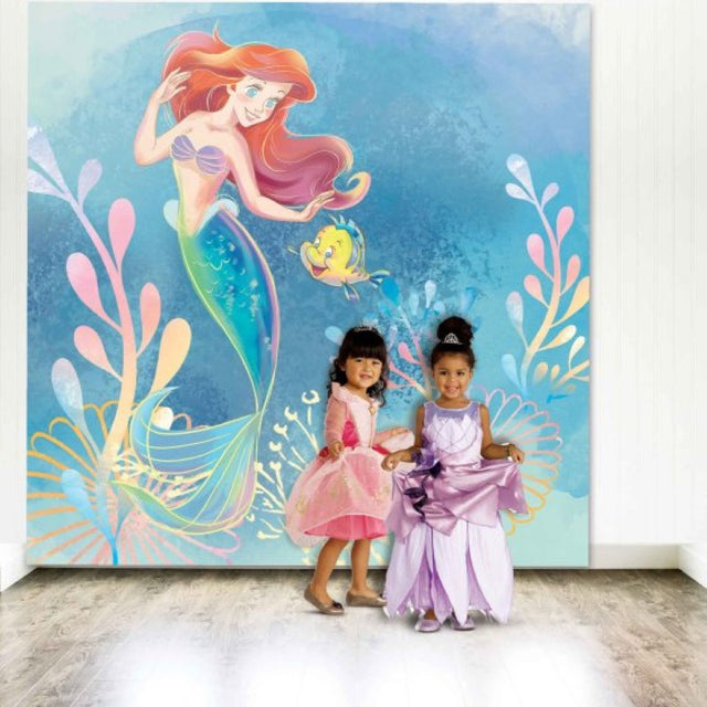 Colorful Little Mermaid scene setters featuring beloved characters, perfect for enchanting party backdrops and themed decor.