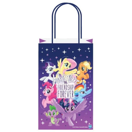 Colorful My Little Pony kraft bags, pack of 8, perfect for gifts and party favors at kids' celebrations.