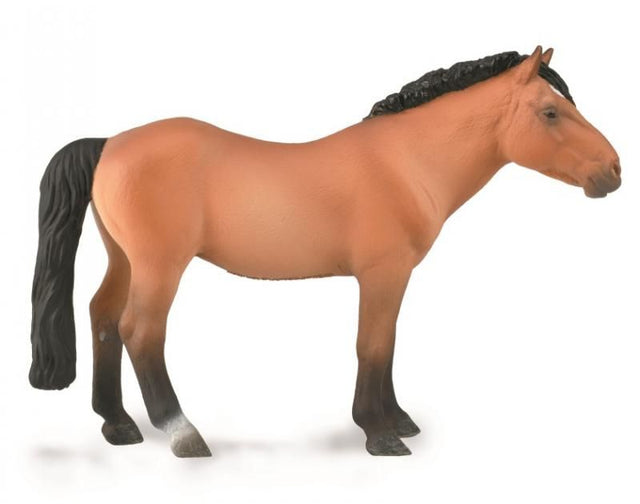 Hand-painted CollectA Mongolian Stallion in light bay, 14cm x 10cm, crafted from durable, non-toxic PVC for play or display.