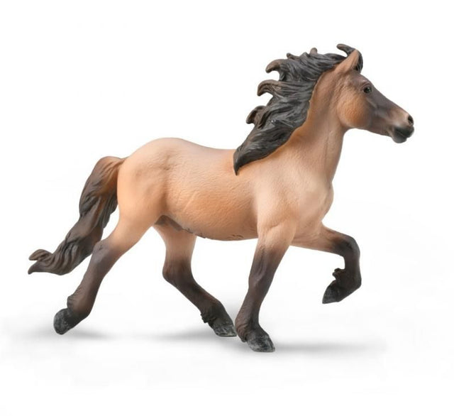 Hand-painted light brown CollectA Icelandic stallion figurine, 15.7cm x 11.2cm, perfect for collectors and play.