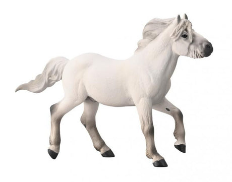 Detailed hand-painted CollectA Yakutian Stallion Grey model, 15.7cm x 10.5cm, crafted from non-toxic durable PVC.