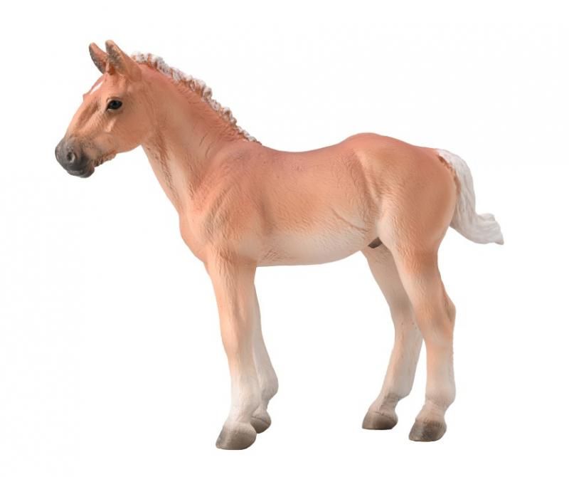 Hand-painted CollectA Noriker foal figurine in flaxen chestnut, measuring 11.4cm x 9.5cm, crafted from durable non-toxic PVC.