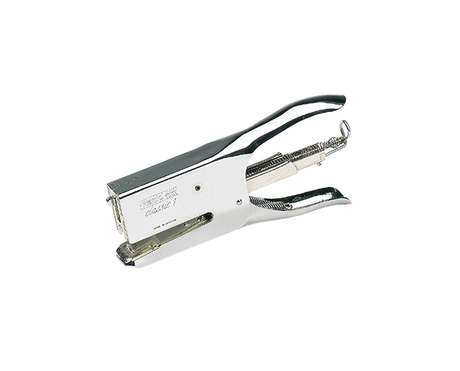 Lightweight chrome stapler with adjustable anvil for stapling and pinning, perfect for home or office use.