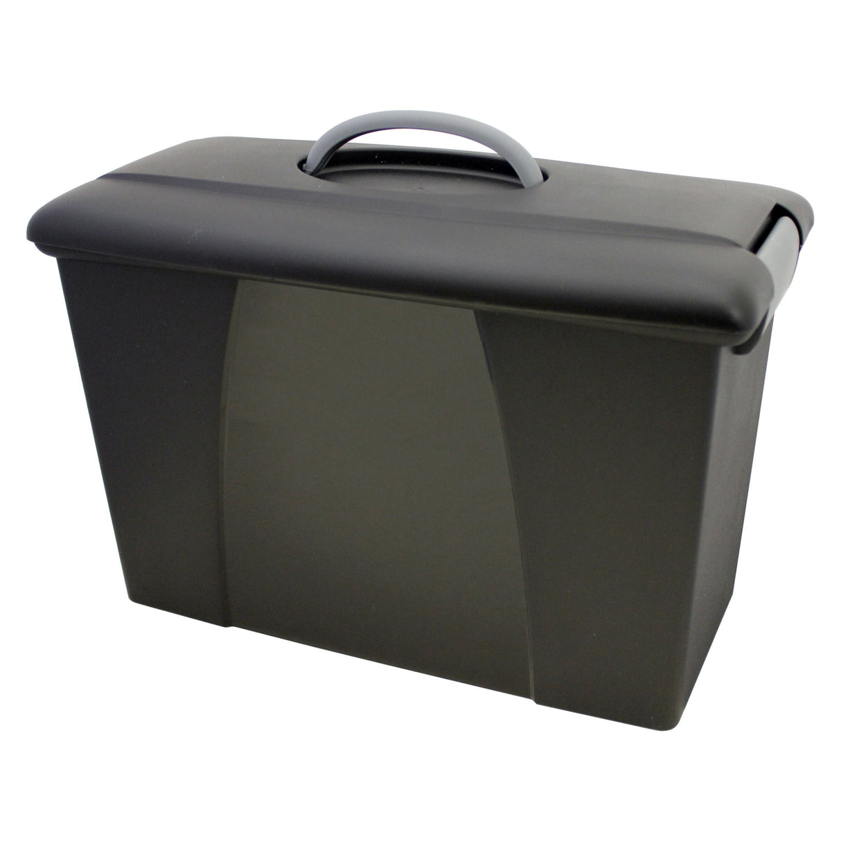 Rexel Carry Case in black, ideal for organizing and transporting documents with durable protection against dust and damage.