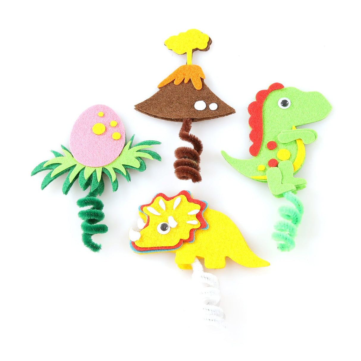 DIY Craft Box featuring dinosaur-themed crafts, including sewing, modeling, stamping, and tasty treats for kids aged 5+.