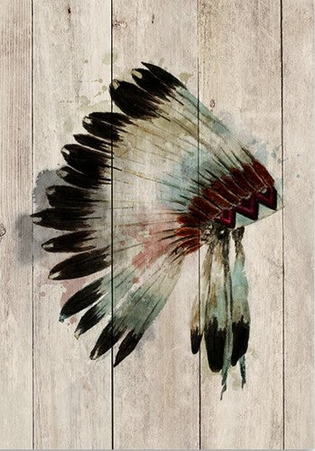 Watercolour Chieftan wood panel art featuring soft pastel tribal designs, perfect for enhancing any living space decor.