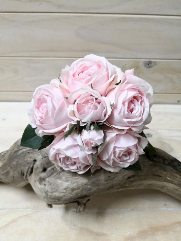 Realistic pink artificial rose posies for elegant arrangements, crafted for lasting beauty and hypoallergenic benefits.