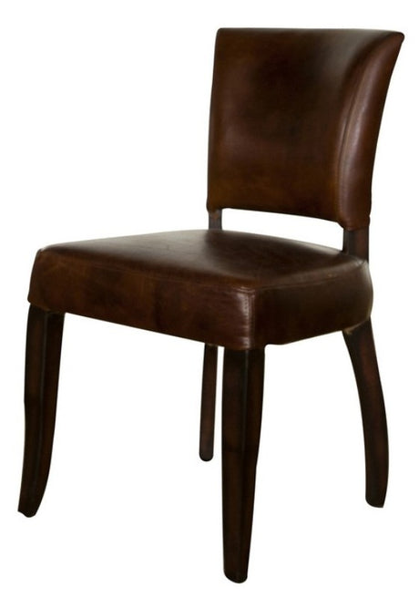 Vintage Cigar Derringer Chair with luxurious leather upholstery, solid birch frame, and three-level comfort cushioning.