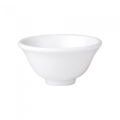 Elegantly designed Chelsea Rice Bowl, 100mm tapered porcelain, 0.16L capacity, ideal for rice and side dishes.