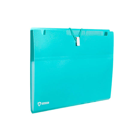 Marbig Pro Expanding File in blue, featuring 6 antimicrobial pockets for organized, clean A4 document storage.