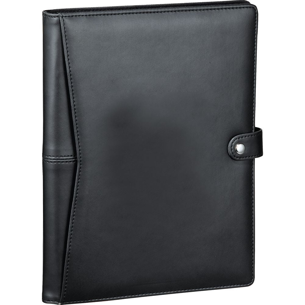 Alt text: "Pedova ETech JournalBook holder for tablets and e-readers with adjustable brackets, pen loop, and a ribbon marker."