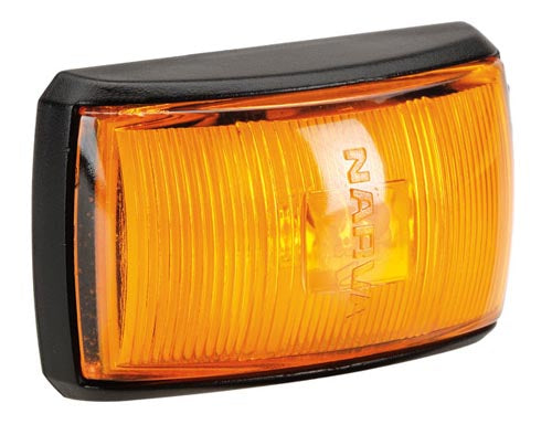 Amber LED marker light for vehicles, durable design, energy-efficient, 9-33V compatible, enhances road safety and visibility.