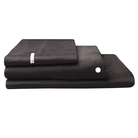 Luxurious 100% Egyptian cotton sateen fitted sheet in granite, 400TC, designed for Queen 50cm deep beds.