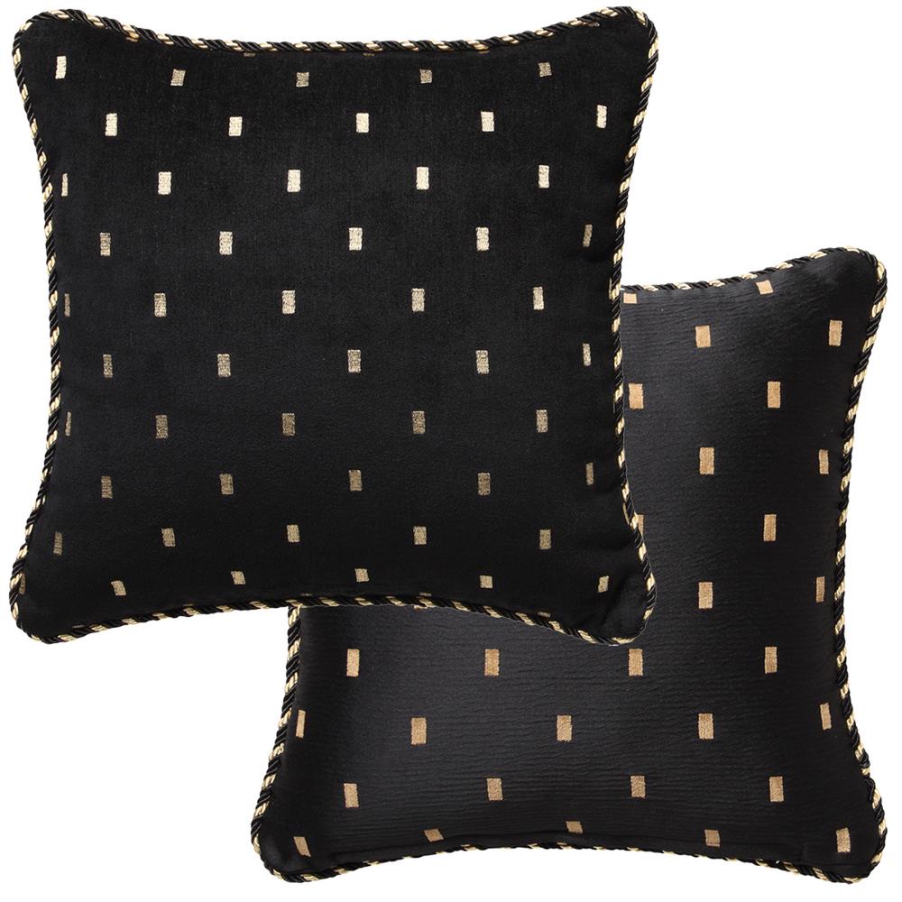 Elegant Massimo Black cushion featuring majestic lions and Greek key borders in luxurious chenille, perfect for stylish decor.