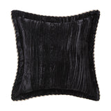 Filled Cushion - Venetian Night Square in crushed velvet with decorative braid and tassel trims, perfect for stylish home decor.