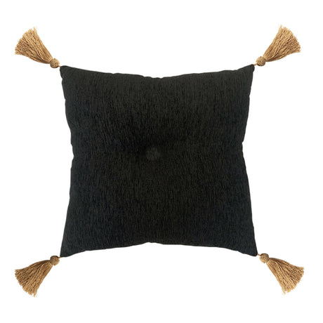 Luxurious 45cm square cushion in opulent gold chenille, ideal for enhancing modern bedroom and living space decor.