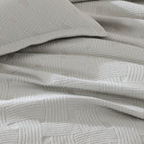 Queen Duvet Cover Set in Nara Stone features a basket weave pattern, offering elegance and comfort for your bedroom decor.