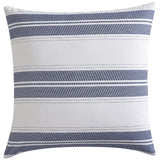 Elegant Cadet Navy European pillowcase with textured stripes, perfect for stylish summer bedroom decor.