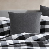 Hogan Slate European Pillowcase with modern textured pattern, 65cm size, cotton-polyester blend for comfort and style.